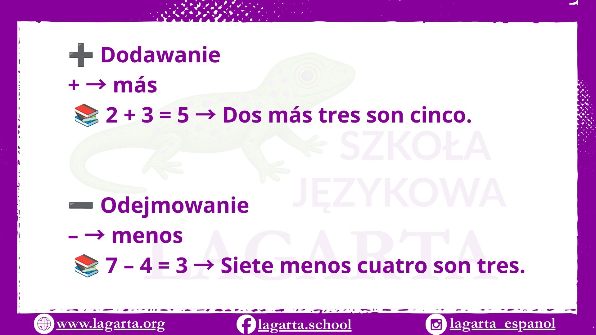Dodawanie i odejmowanie po hiszpańsku